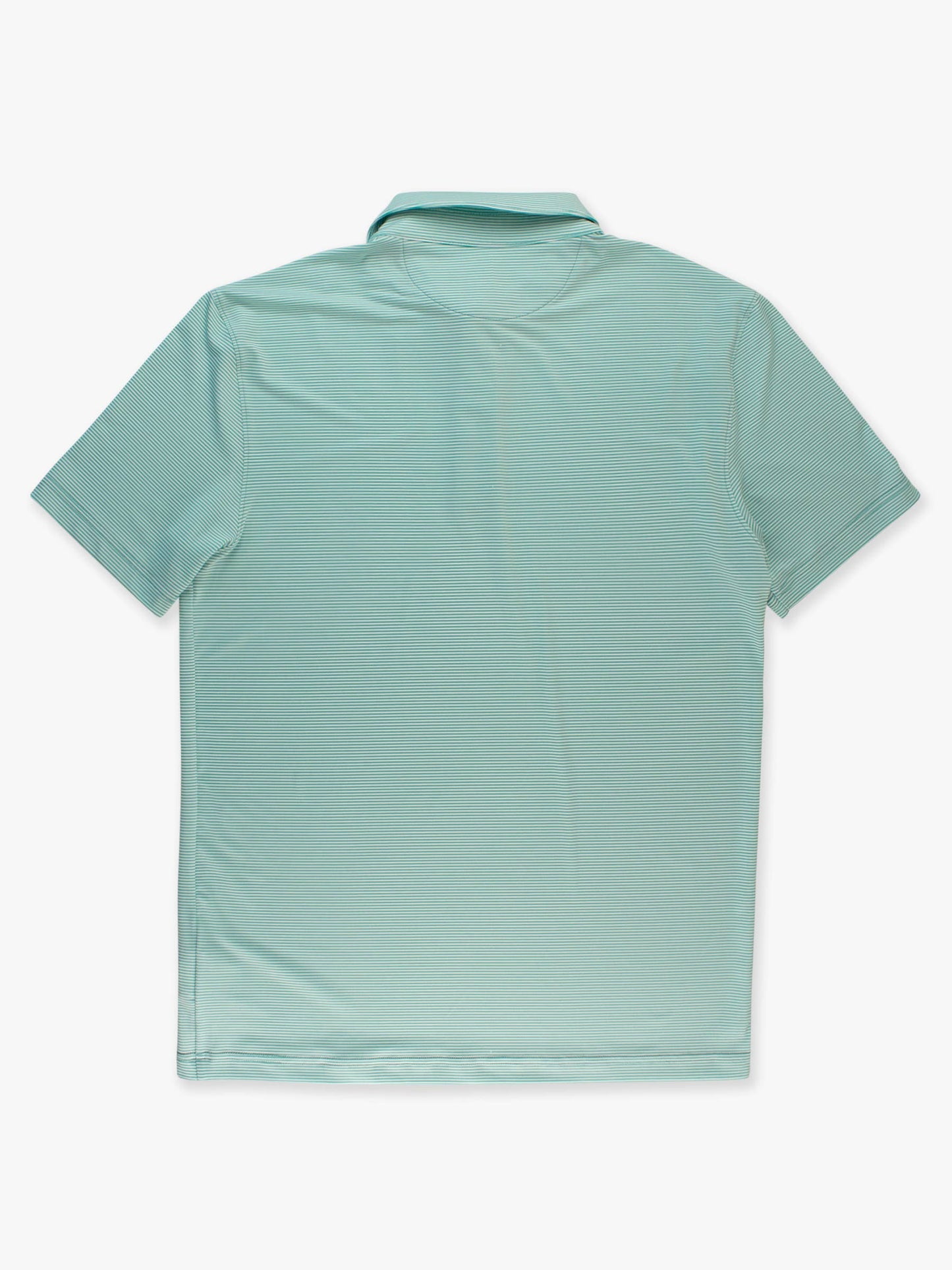 Men's Marine Green Micro Stripe Knit Short Sleeve Performance Polo