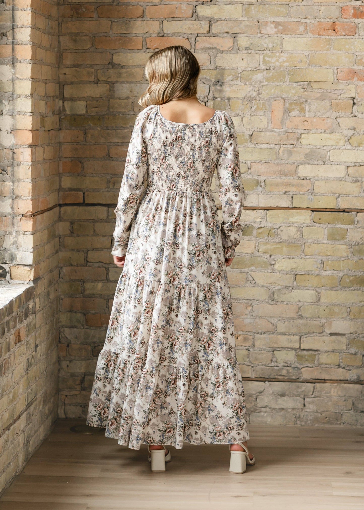 Gia Smocked Long Sleeve Maxi Dress Fall 2025