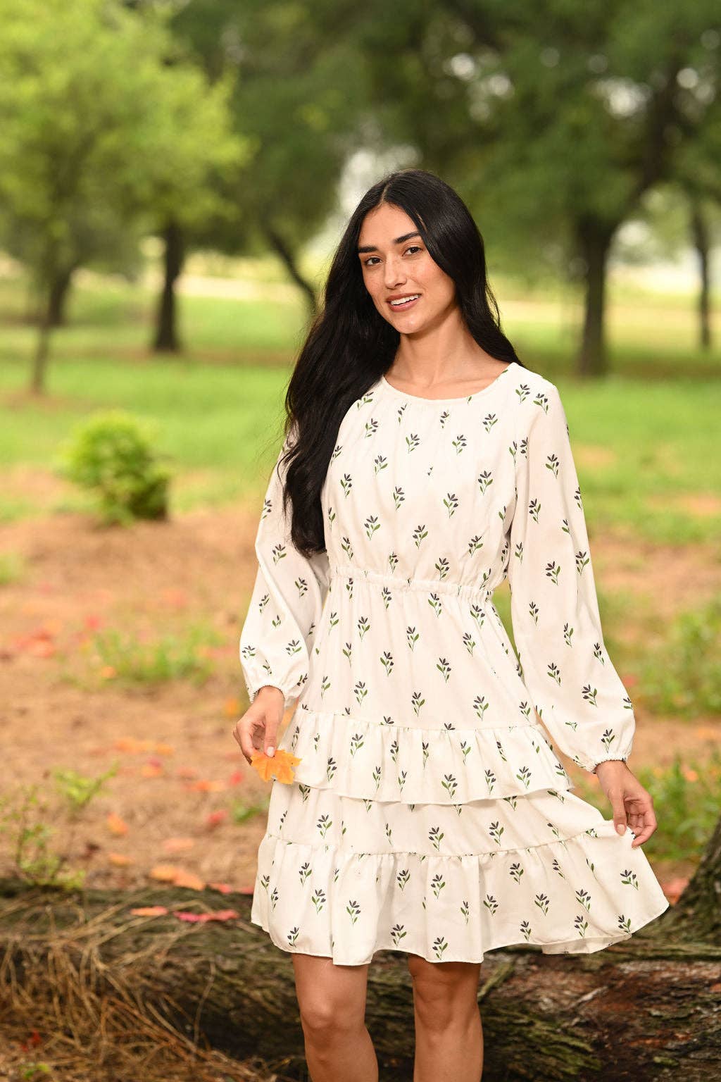 Fall Dress Charlotte Ruffle Tier - Earthy Floral
