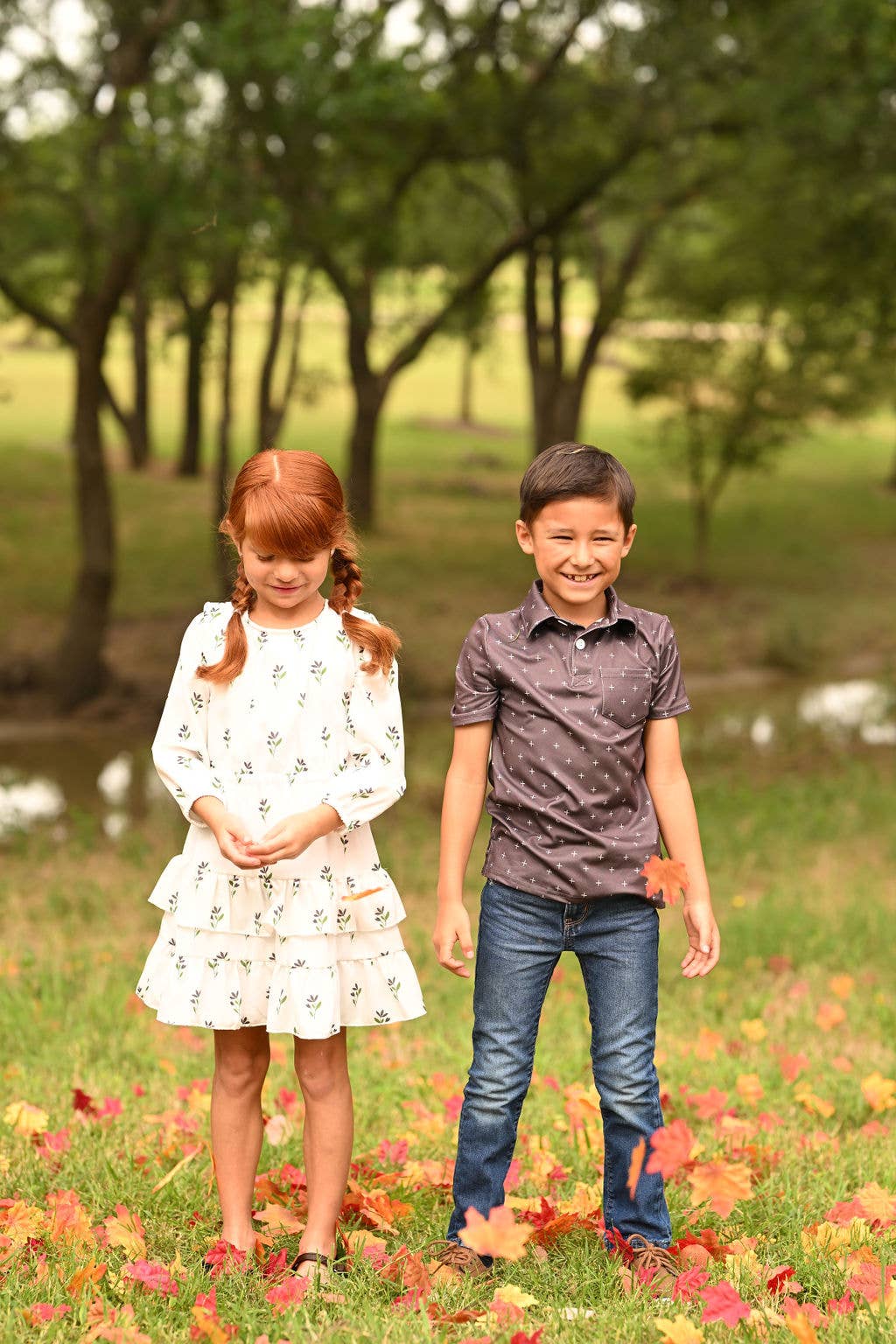 Fall Dresses -Mini Charlotte Ruffle Tier-Earthy Floral