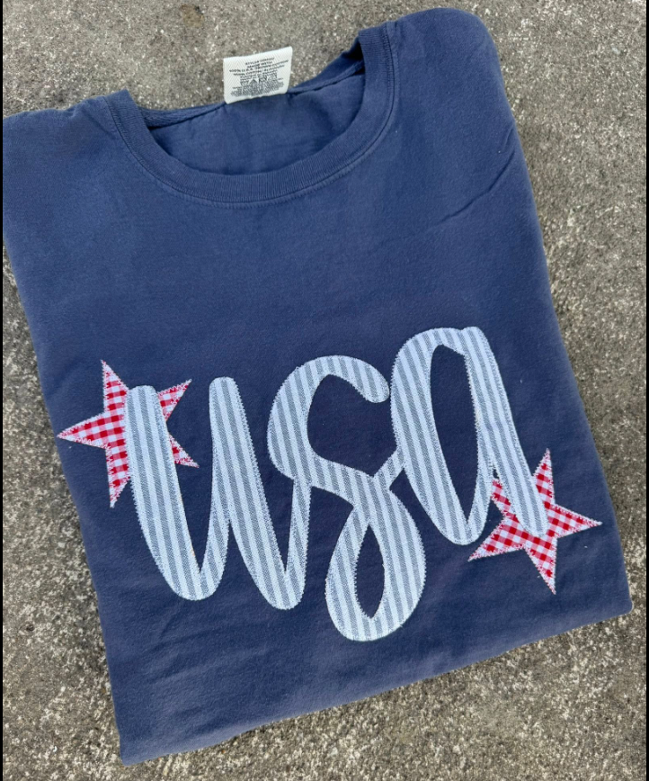Blue Striped USA T-Shirt