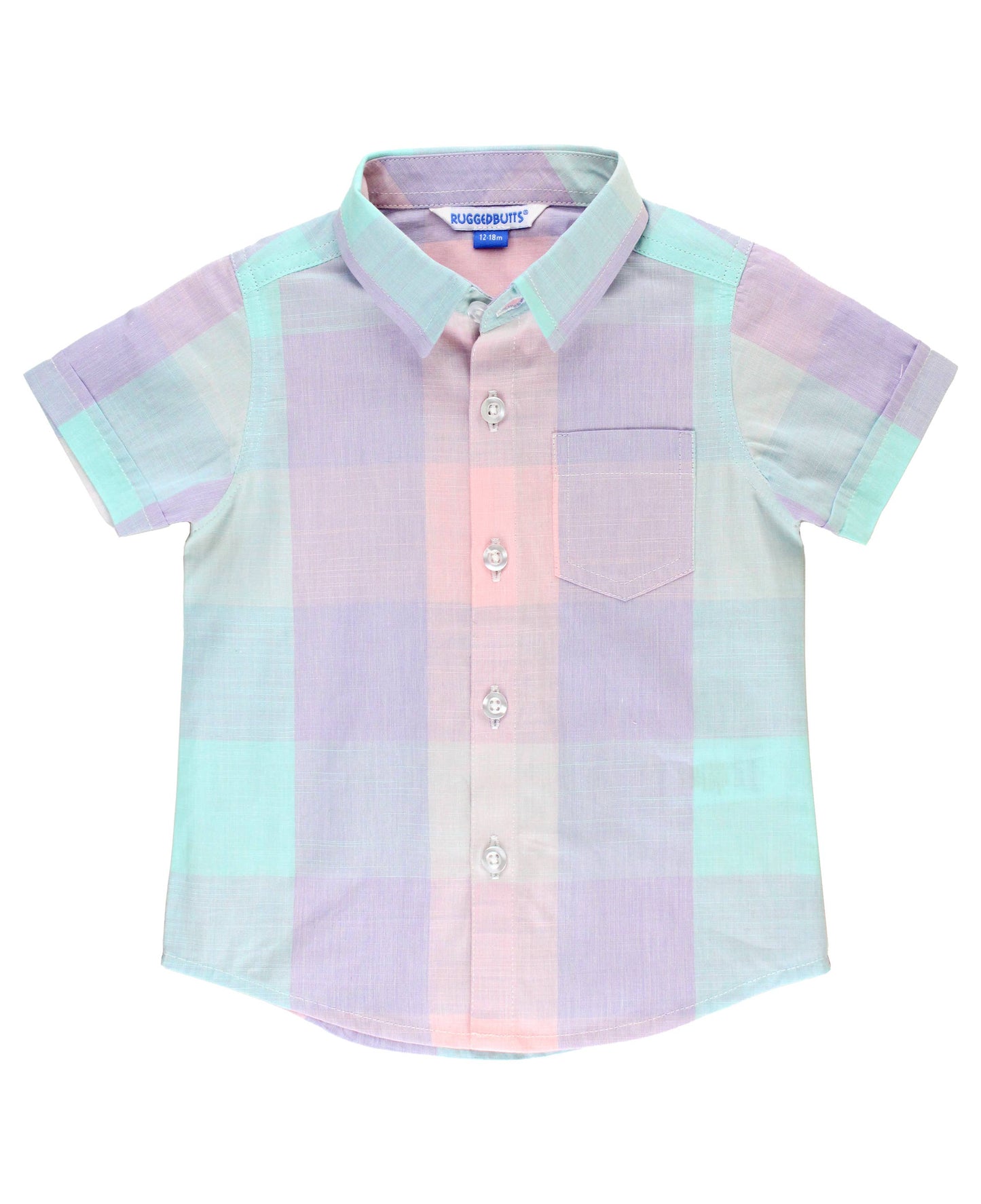 Boys Cotton Candy Plaid Button Down Shirt