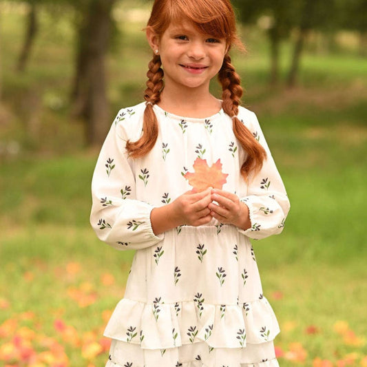 Fall Dresses -Mini Charlotte Ruffle Tier-Earthy Floral
