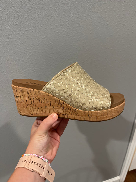 Gold Wash Metallic Wedge