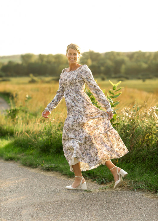 Gia Smocked Long Sleeve Maxi Dress Fall 2025