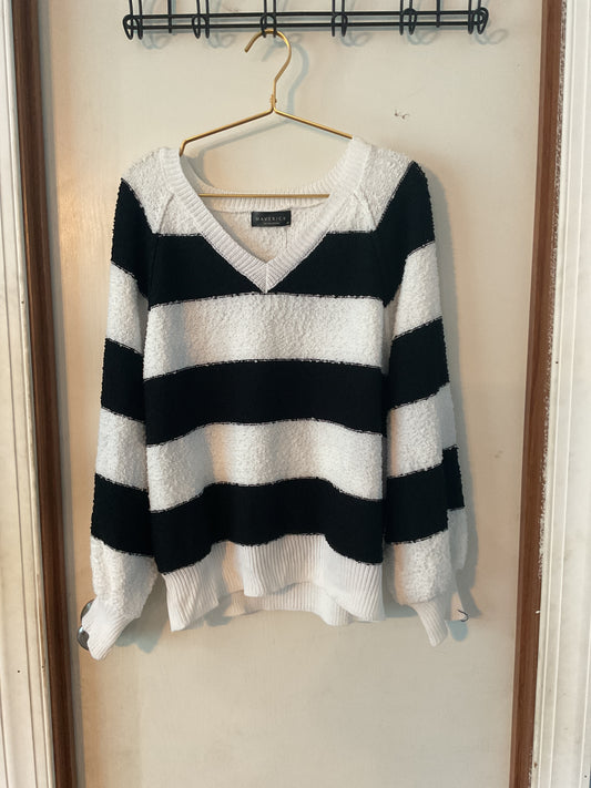 Black and White Striped Sweater