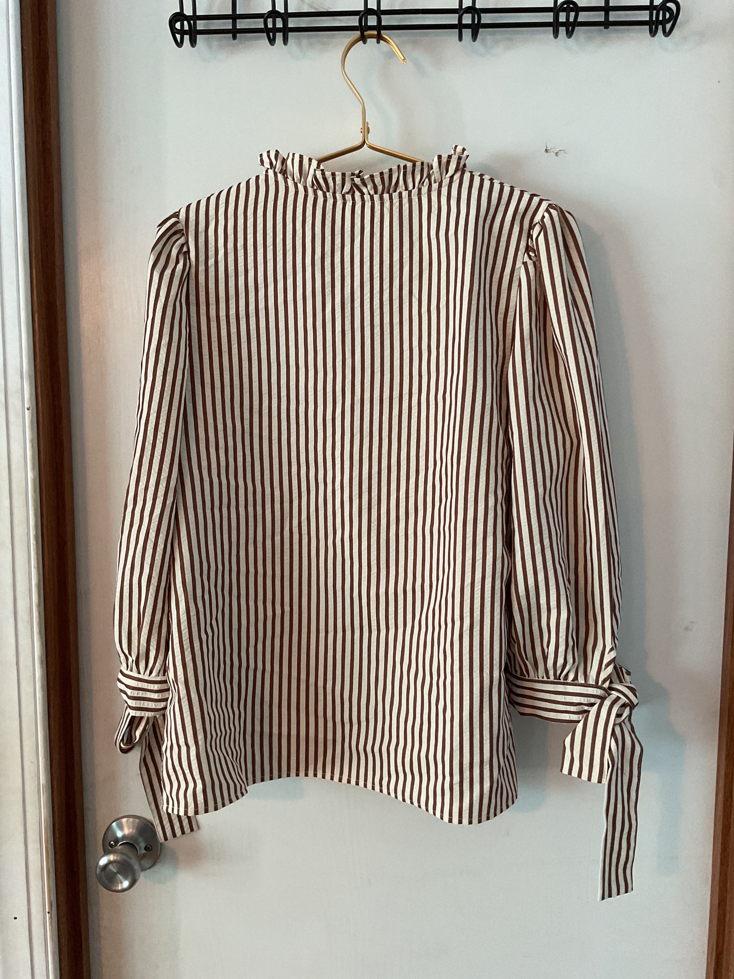 Brown and Cream Blouse