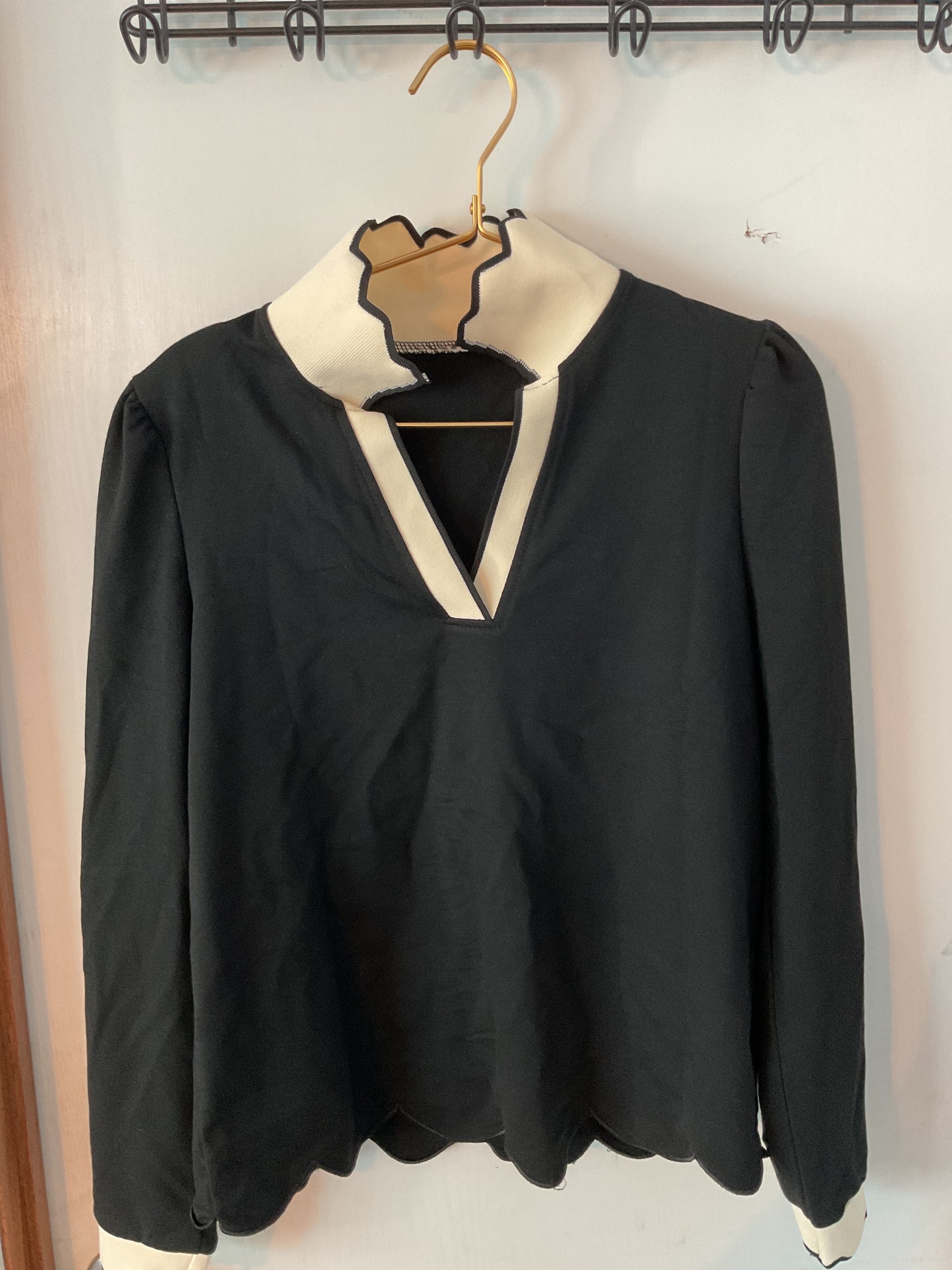 Black and Cream Blouse